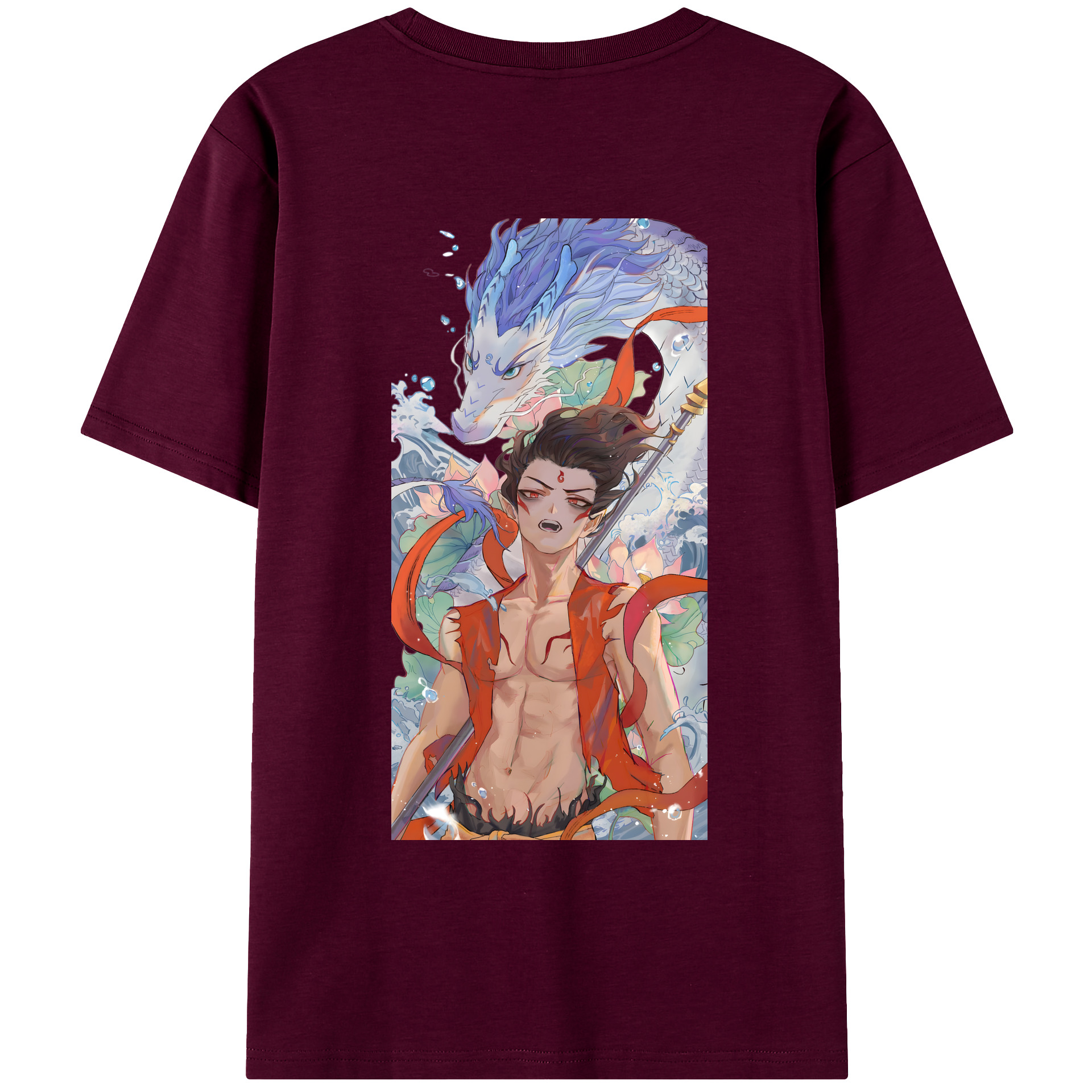 （画像用） Ne Zha 2 ナタ 魔童の大暴れ レディース半袖Tシャツ(バックプリント)